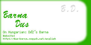 barna dus business card